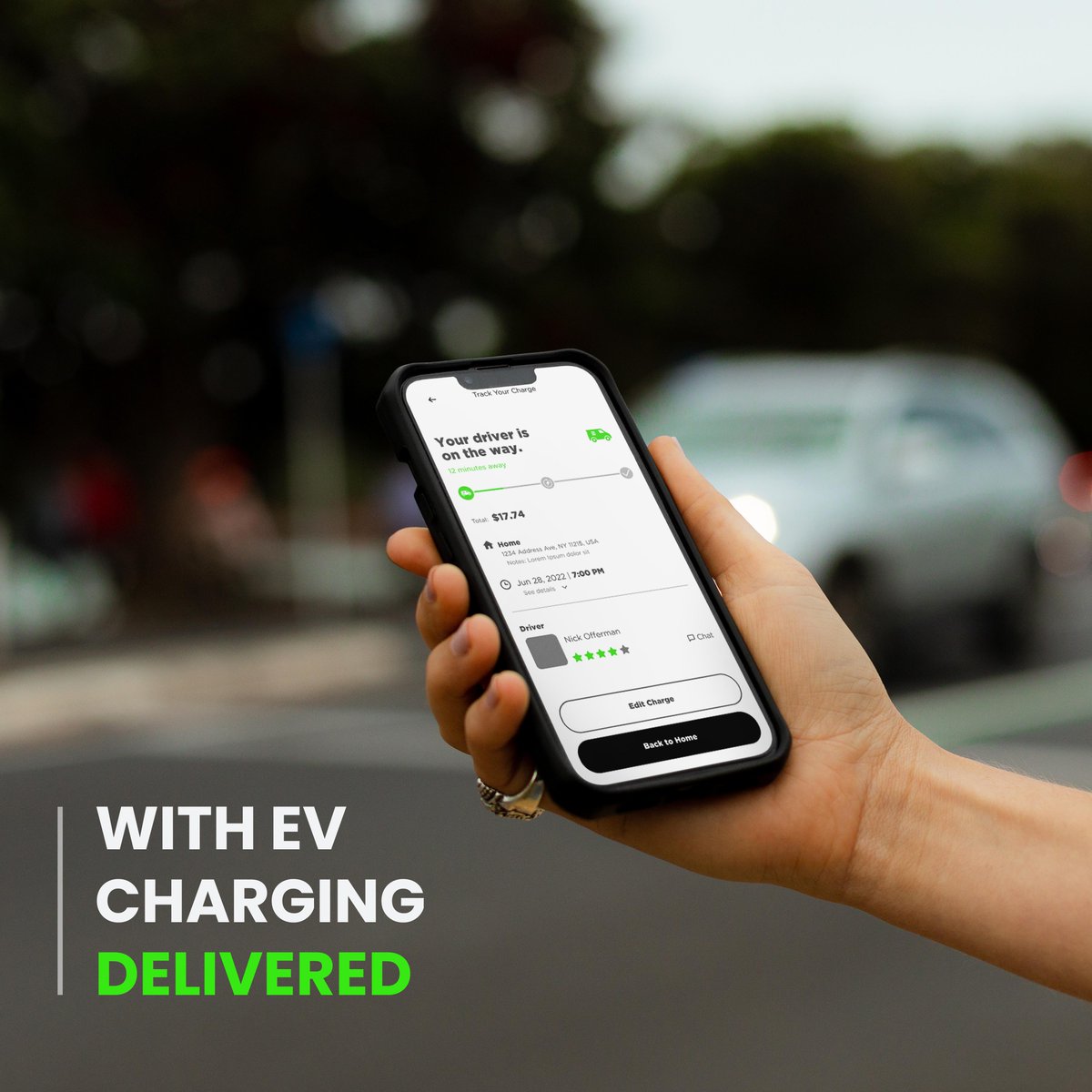 currently_ev's tweet photo. No home charger? No problem! With the Currently app, you can order your EV charge to be delivered when &amp; where you want it. ⚡ 
#EVchargingdelivered #electricvehicles https://t.co/vh1VrNoND5