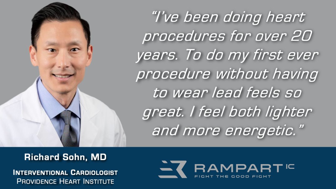 Our mission at @RAMPARTic is to provide protection and relief for interventionalists and their teams so they can work safely and comfortably. We are honored our solution is working for @RSohnMD and his team at Providence Heart Institute in Portland. #ShedTheLead #CathLab