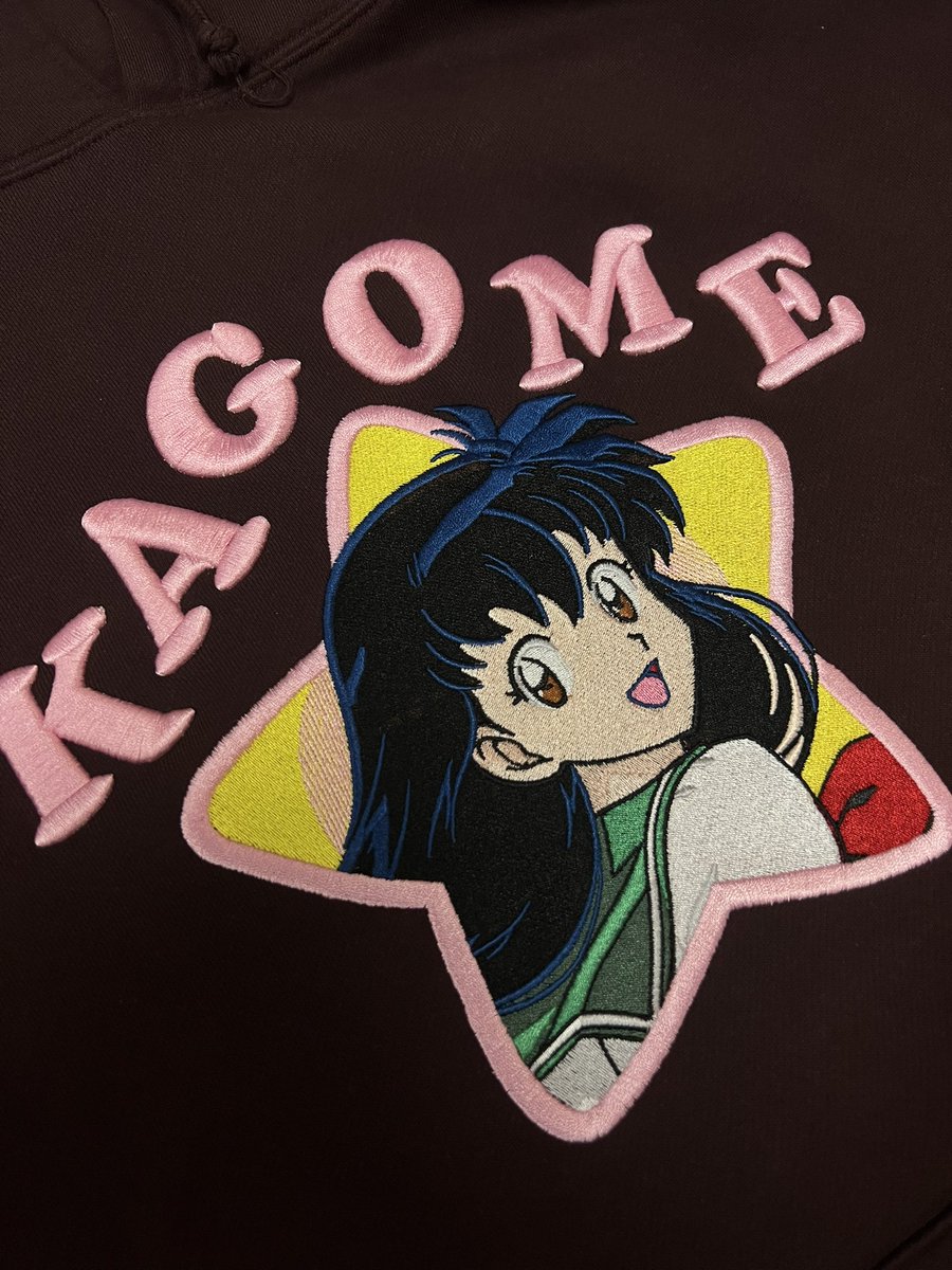 Embroidered Kagome Fan Club Hoodie sample, over 100k stitches.
