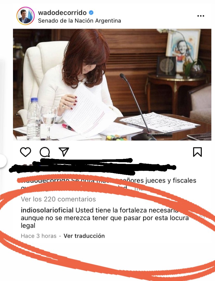 LautaroMaislin's tweet photo. El mensaje del Indio Solari para @CFKArgentina en el IG de @wadodecorrido: “Usted tiene la fortaleza necesaria, aunque no se merezca tener que pasar por esta locura legal”. https://t.co/9PKgA1HwMs