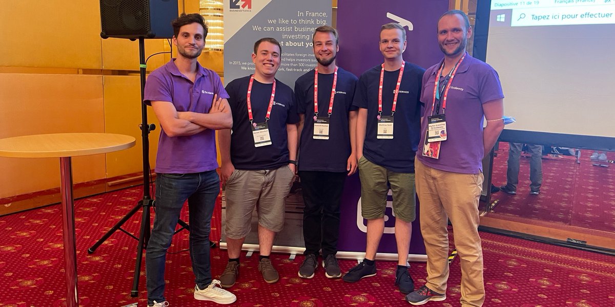 Scaleway's tweet photo. How does Scaleway allow @Minecraft server provider @Aternos to ensure a high quality environment for gamers, flexibly &amp; affordably? CEO Matthias Neld &amp; team join Scaleway to explain, at the @BF_DACH France Germany Game Night Reloaded @gamescom! 

More: https://t.co/vWBMpdtuvc https://t.co/ILcGdwjfmI