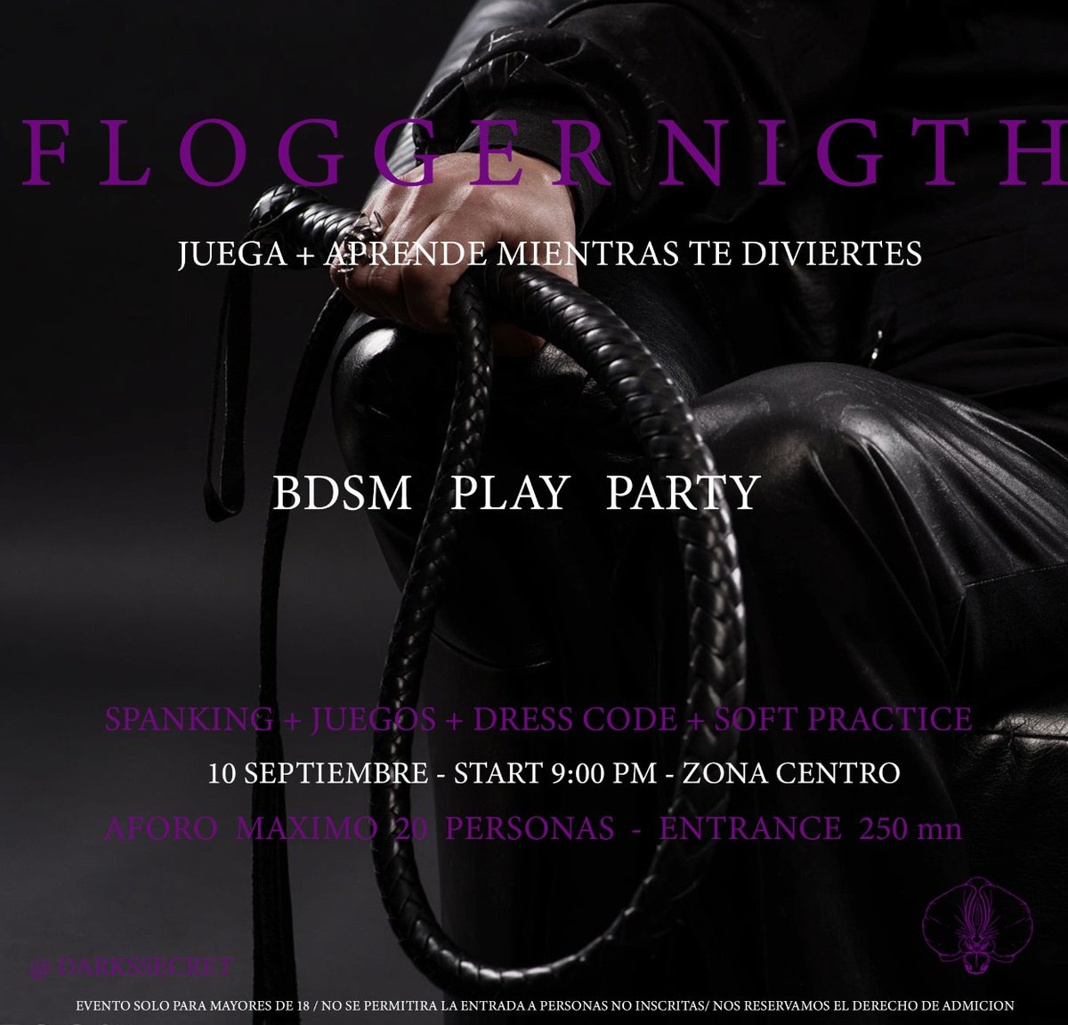 DreamsFactory8's tweet photo. Pleasure Lab, ven y conoce sobre el BDSM y algunas de sus prácticas en un lugar seguro, juega y aprende mientras te diviertes

* Las puertas se abren a las 9:00pm
* Dresscode - Formal o Fetish
* Entrada - $250mn
* No menores de edad https://t.co/0BYyo5bJMU
