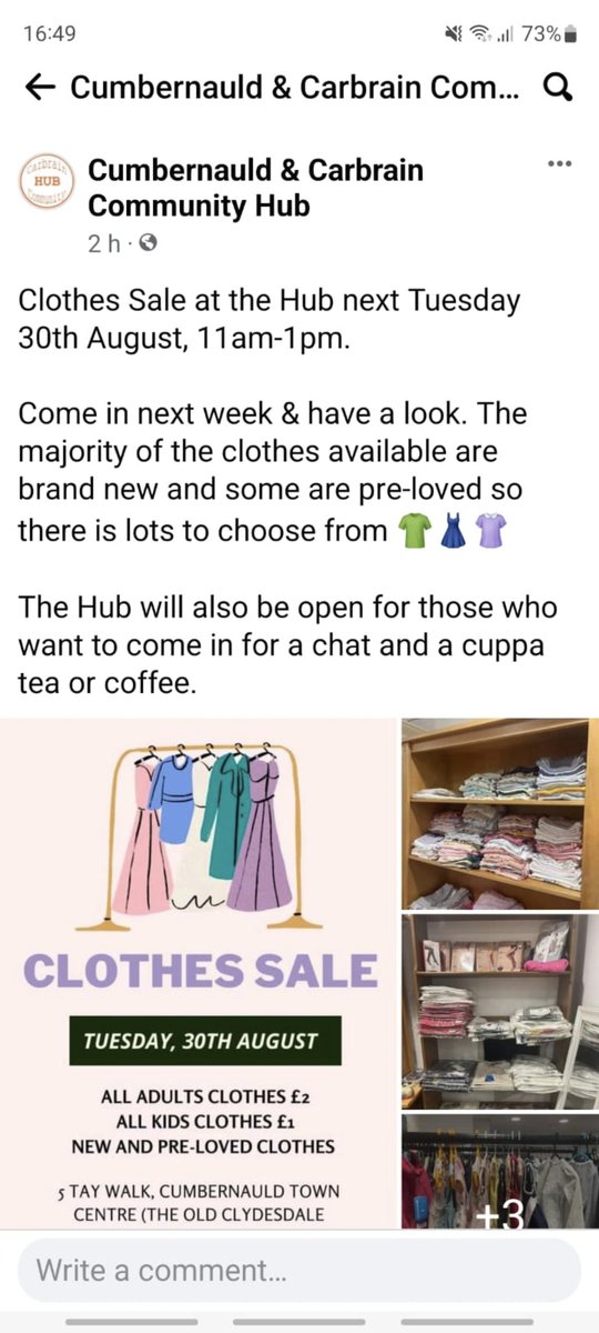 WoodlandsCnauld's tweet photo. Another great initiative from Cumbernauld &amp; Carbrain Community Hub! ☺️ https://t.co/OKmqHtXAjb