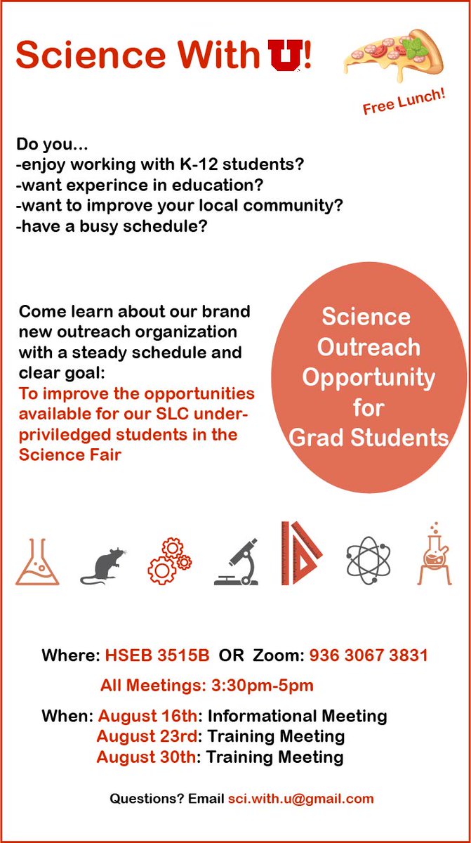 KrystalYChung's tweet photo. Calling all graduate students! 

Today is our second meeting in a 3 part series on a new outreach program here at the @uofutah!

@UofUBiochem @UtahNeurosci @UofU3i @uofu_pharmtox @UofUBiology @UofUCvEEN @UtahCoE @utahbioscience https://t.co/t1rMqoFTGQ