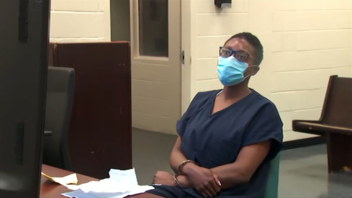 DEFox5ATL's tweet photo. #HappeningNow Midtown shooter #RaissaKengne makes a first appearance in court. #ATL #Atlanta #ColonySquare https://t.co/Xenf3vbcQ5