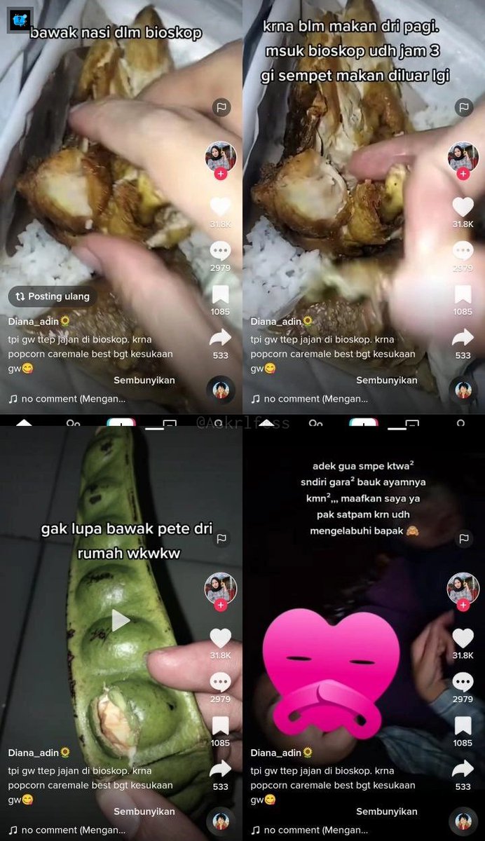 Askrlfess's tweet photo. Minimal mikir lah ya, gila aja ke bioskop yg ber-AC makan Pete kayak gitu. Kalo kalian satu studio ama mbak kayak gini kalian bakalan ngapain? [askrl] https://t.co/u2CUlNmge1