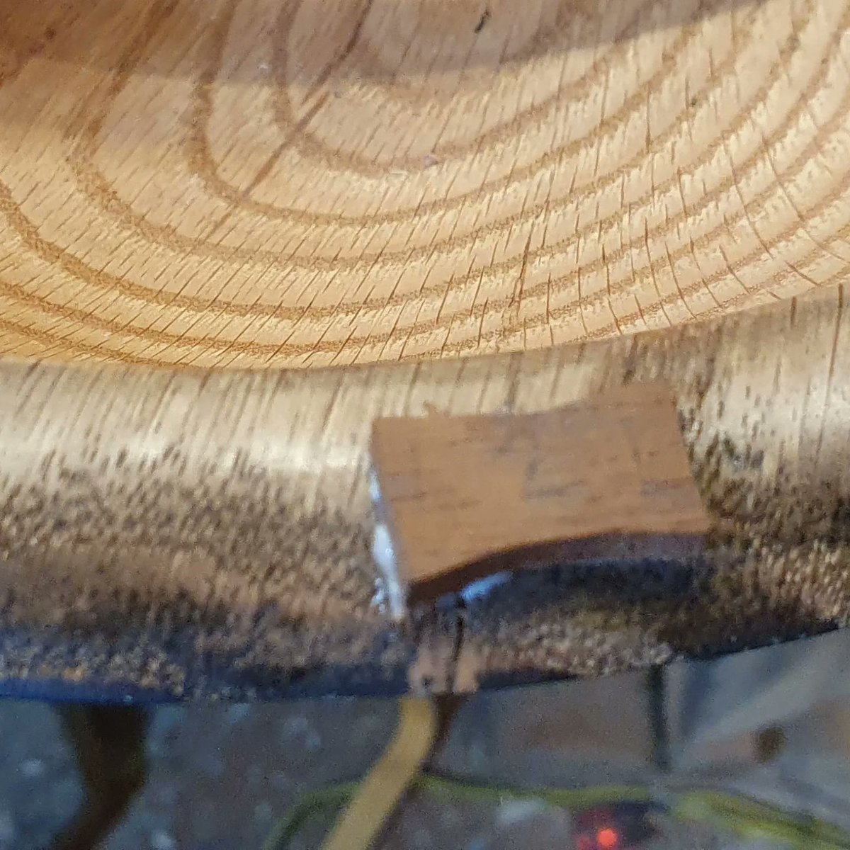 Taking the next step and inserting these patches into a bowl that had cracked on me. Once the glue has set I'll figure out how I'm going to trim them down.