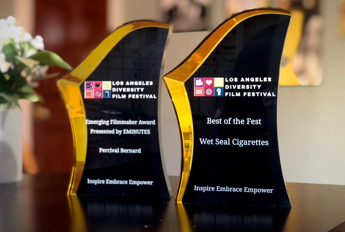 Congratulations to the @wetsealcigs team for winning the <a href="/LADFF/">LA DiversityFilmFest</a> Festival Best of the Fest, highest honors award, and director <a href="/PercivalBernal/">PERCIVAL BERNAL</a> for the emerging filmmaker award. 👀 out for these guys in the future. 🏆 🏆🚬🚬 #LADFF #WetSealCigarettes #mathsocietyforever