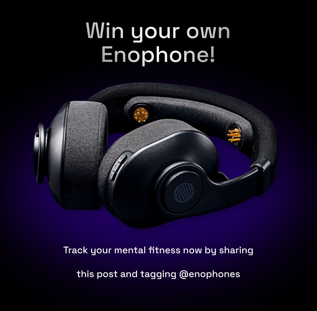 Enophones's tweet photo. This is your chance to win your very own Enophones! Just share this post and tag us @enophones to enter our contest 🏆

It's time to start tracking your mental fitness with the smartest productivity tool ever. 🧠🎧 https://t.co/XmRlhfo1JE