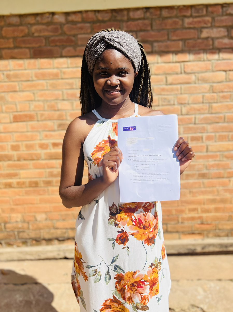 EandM_UoM's tweet photo. Here is Chimwemwe from #Malawi proudly sharing her award letter. We are super excited for her to join us in September to study for an MSc in Disaster Management with @HCRInstitute @UoMSALC at @officialuom. https://t.co/fk1RkW6O2H