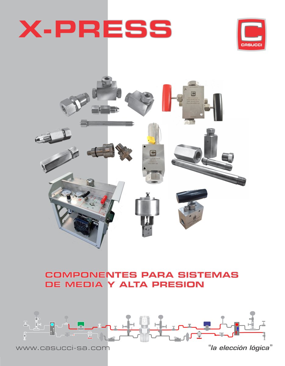 Casuccisa's tweet photo. X-PRESS - Componentes para Sistemas de Media y Alta Presión #Válvulas #VálvulasAguja #VálvulasEsféricas #Manifolds #Uniones #Conectores #Conexiones #Adaptadores #Soportes #Mangueras #Termoplásticas #Tubos #Multitubos #Accesorios #Instrumentación #InstrumentaciónIndustrial https://t.co/wm5n2EcpCr