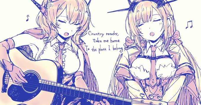 ウェストバージニアって歌ってたのか!という絵です 