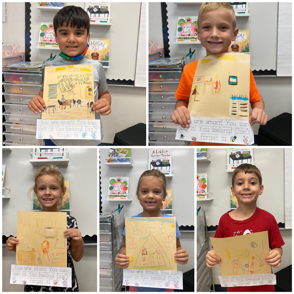 MissKetis's tweet photo. After reading “The Pout, Pout Fish Goes to School” we loved talking about not giving up when things get hard and trying our best while learning! “You are smart! You can get it! You belong! Don’t forget it!” 🐬📚@LaurelOakElem https://t.co/1QbgzJLtgz