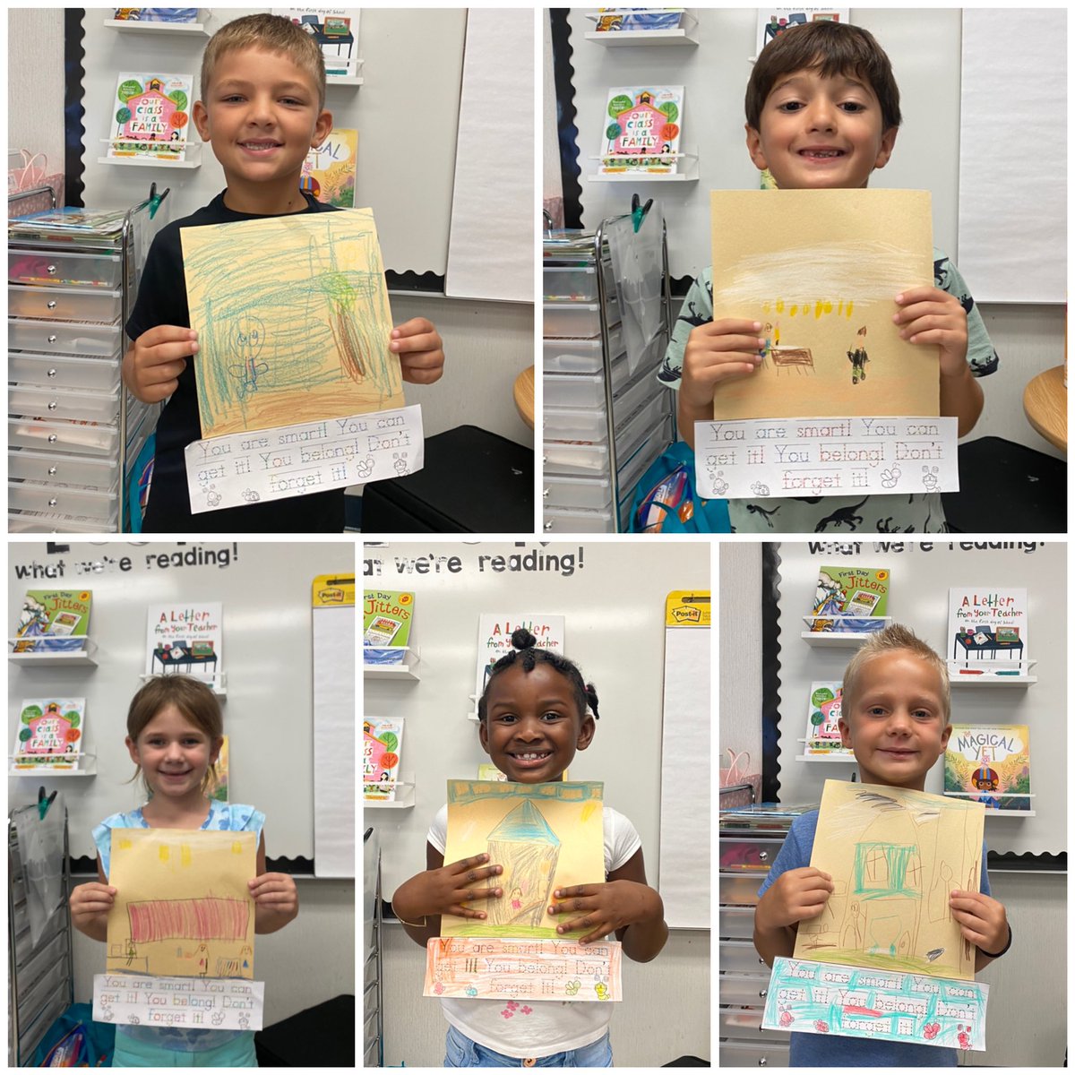 MissKetis's tweet photo. After reading “The Pout, Pout Fish Goes to School” we loved talking about not giving up when things get hard and trying our best while learning! “You are smart! You can get it! You belong! Don’t forget it!” 🐬📚@LaurelOakElem https://t.co/1QbgzJLtgz