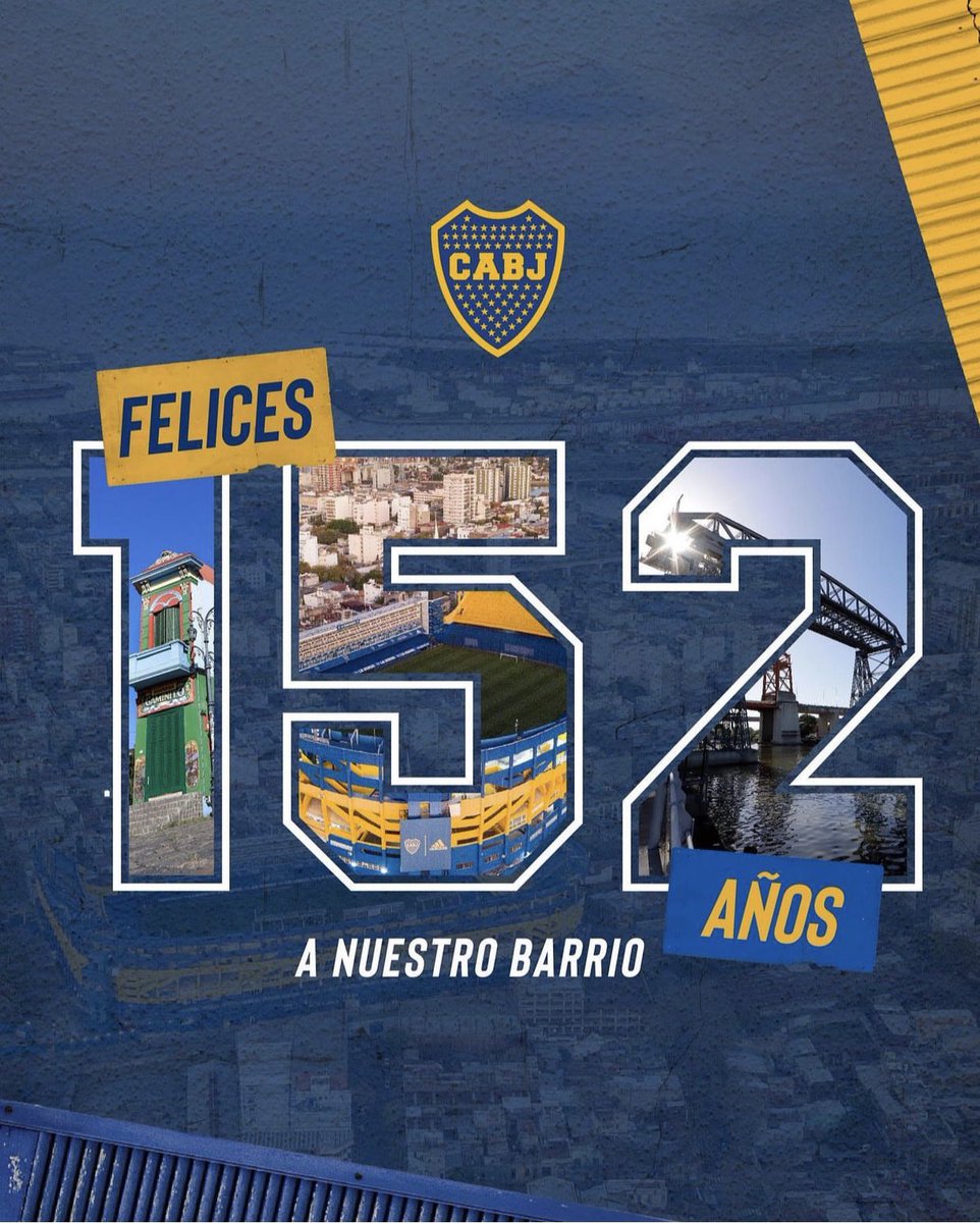 Consulado Boca Juniors Barcelona (@barcelonadeboca) on Twitter photo Felices 152 años al #unicobarriodeprimera
Feliz cumpleaños Barrio de La Boca!!!
Barrio del club más grande del mundo <a href="/BocaJrsOficial/">Boca Juniors</a> Felices 152 años al #unicobarriodeprimera
Feliz cumpleaños Barrio de La Boca!!!
Barrio del club más grande del mundo <a href="/BocaJrsOficial/">Boca Juniors</a>