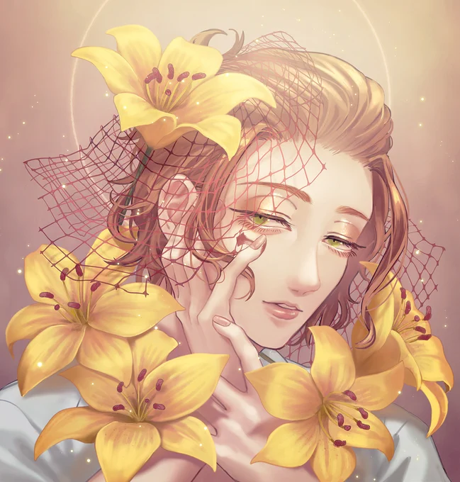 #twst_花言葉企画viola【謙虚/誠実/白昼夢】yellow lily【陽気/偽り/不安】 