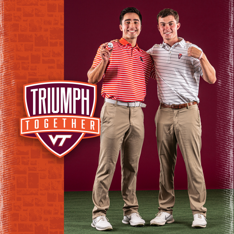 HokiesMGolf's tweet photo. 𝙉𝙤𝙬 𝙤𝙣 𝙩𝙝𝙚 𝙩𝙚𝙚...

#TriumphTogether begins today! Help us continue to provide a first-class student-athlete experience.

#Hokies 🦃⛳️