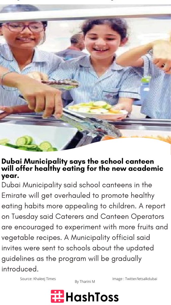 hashtoss's tweet photo. Dubai Municipality says the school canteen will offer healthy eating for the new academic year.

Read more: https://t.co/Ljp5JTd9yw

#DUBAI #MUNCIPALITY #CIVC #CANTEEN #SCHOOL #RESIDENTS #APPEAL #CHILDREN #HEALTHY #DIET #OPERATORS #NEWS #UAE https://t.co/tYFF0rMAZC