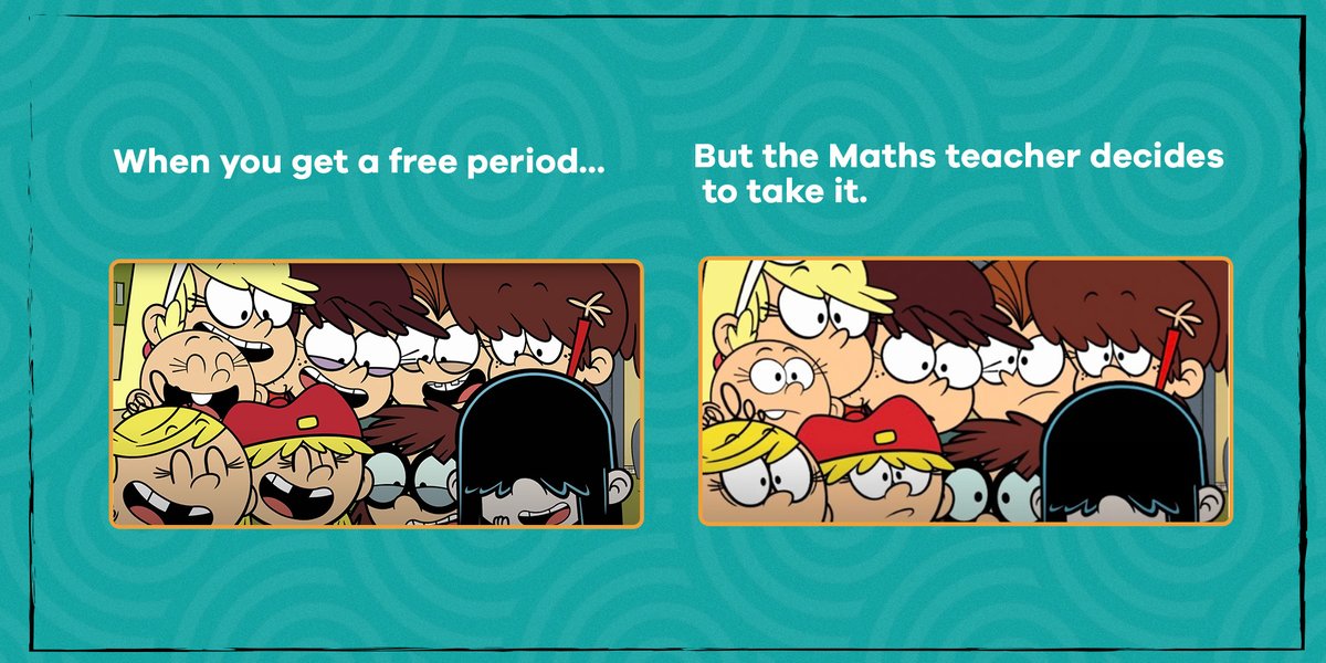 NickHDplus's tweet photo. Here’s to that one moment of joy 🥲
Don’t forget to watch The Loud House everyday at 10 AM only on Nick HD+
#TheLoudHouse #MathsTeacher #FreePeriod #NickHDPlus #Nickelodeon https://t.co/NyzjhfpOCA