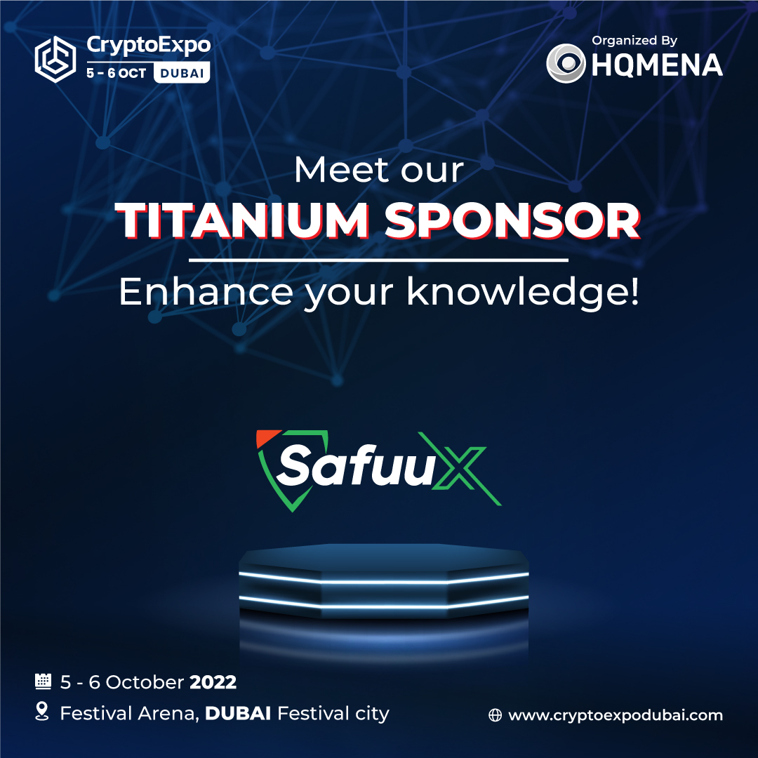 TheCryptoExpo's tweet image. 🤝It's a pleasure to have SAFUUX on the floor of the Crypto Expo in Dubai on 5th &amp;amp; 6th of Oct 2022.

WE WELCOME 💰SAFUUX💰TO OUR PRESTIGIOUS Crypto Expo Dubai 2022.

#cryptocurrency #Cryptos #CryptoMarket #cryptoexpodubai #cryptoexpo #CED2022 #hqmena #Event #SAFUUX