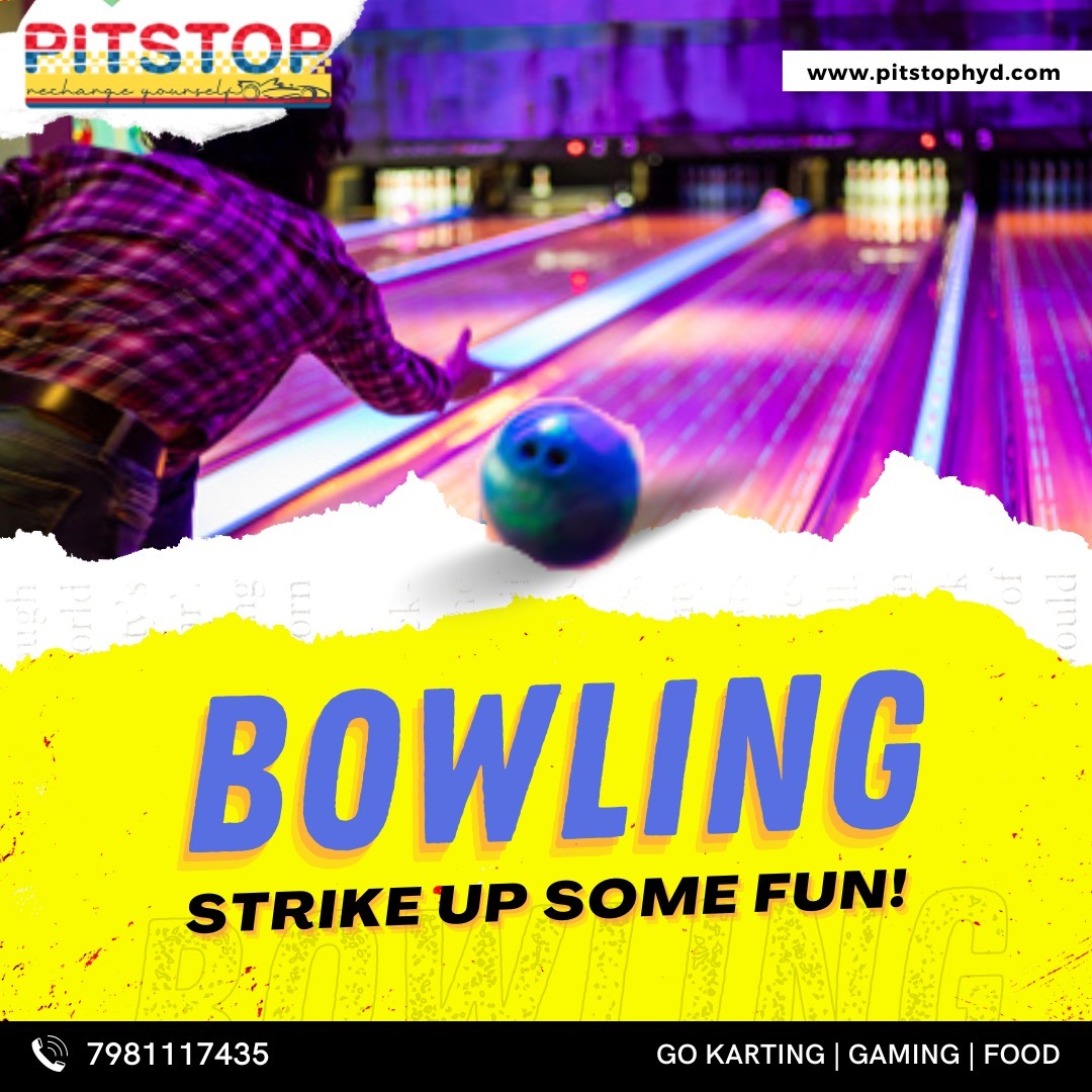 pitstophyd's tweet photo. BOWLING 
Strike up some Fun! 
Call - 7981117435
Timings - 11 AM - 12 AM 

#pitstop #bowling #gokarting #skycycling #bowlingalley #games #segway #AdventurePlace #adventuretime #NecklaceRoad #Hyderabad #GoKarting  #pitstophyderabad https://t.co/rs4fk3Ymvu