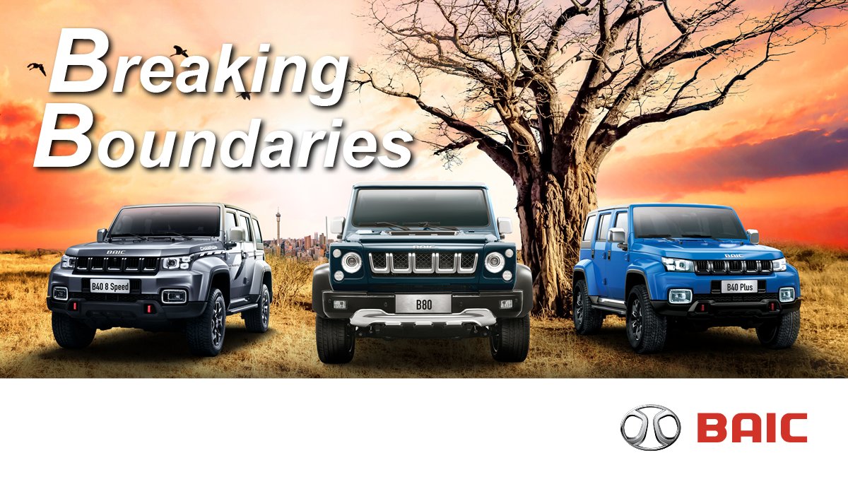 baic_automobile's tweet photo. BAIC will be participating at the Festival of Motoring at the Kyalami Grand Prix Circuit from the 26 – 28 of August. Come and experience BAIC’s off road range of vehicles and explore their power on the 4x4 track. #BAICBSERIES #FOM #BREAKINGBOUNDARIES https://t.co/MKz0ZKXUAM