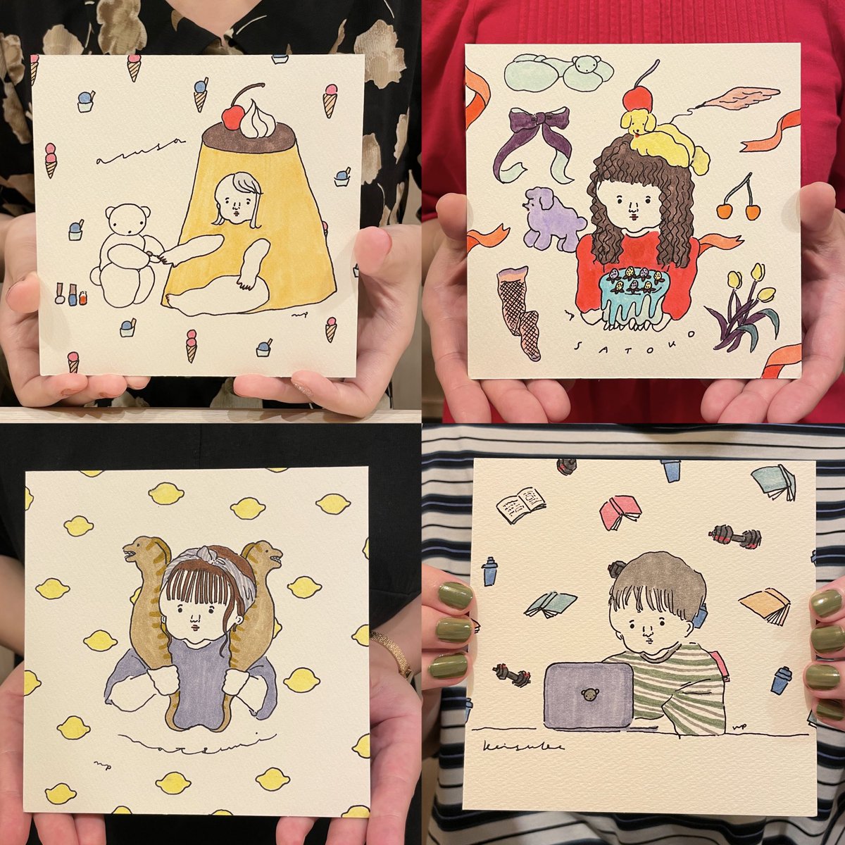 吉祥寺での似顔絵イベントに
ご参加下さったみなさま、
楽しいオーダーを
どうもありがとうございました。

キャンセル待ちに登録して下さった皆さまもありがとうございます。
今後もっとたくさんの方にご参加頂けるよう似顔絵の機会を増やしていく予定です。 