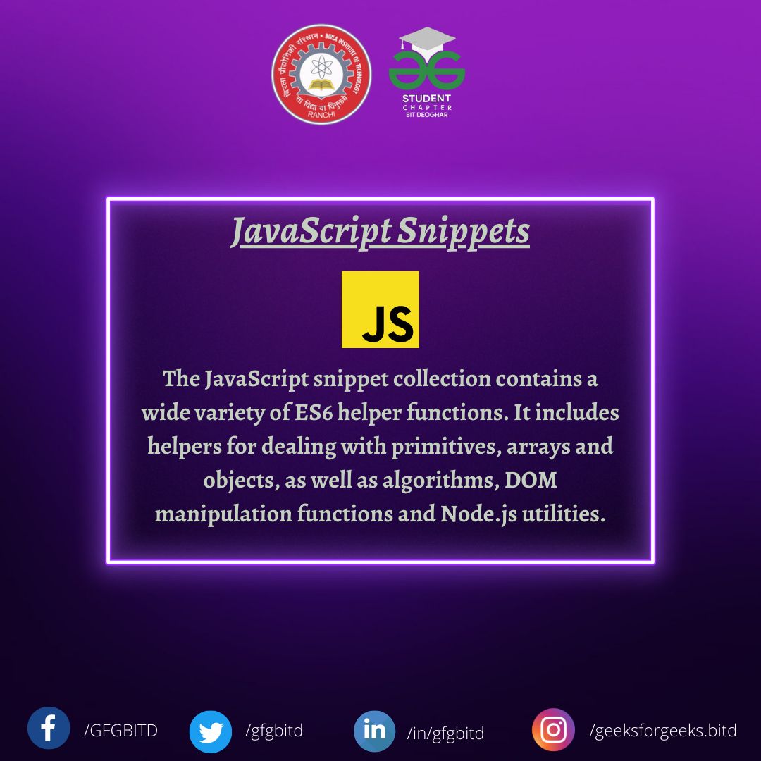 gfgbitd's tweet photo. Hey Geeks 😃
Here are some useful VS Code Extension which will help you to do your work efficiently.
😯😯 Try Now  #geeks #GeeksforGeeks #GlazersOut #Vscodes #preetier @gfgbitd @geeksforgeeks @googlechrome @ChromiumDev @googledevs #100DaysOfCode #Nodejs #javascript https://t.co/bCgtpADj0T