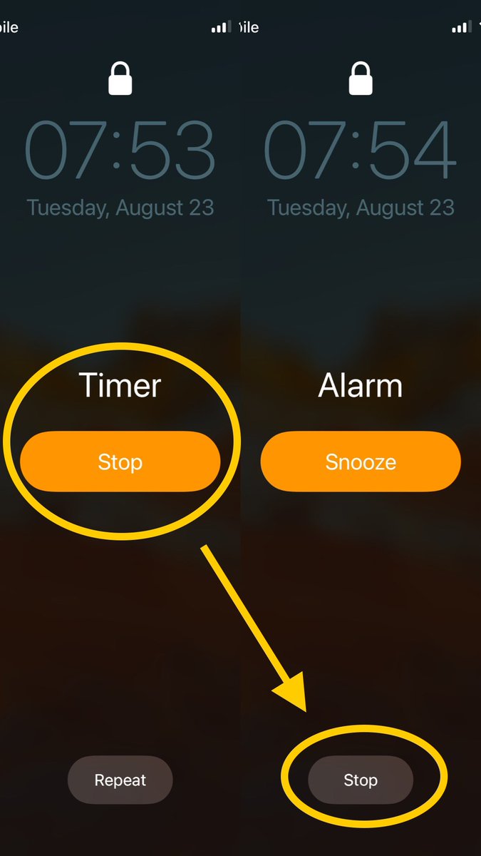 jalponcho's tweet photo. Why is the Stop button for a timer and an alarm at different locations on iOS!? Such a frustrating experience every time.

#uiuxdesign #apple #ios https://t.co/TowhdA9zjz