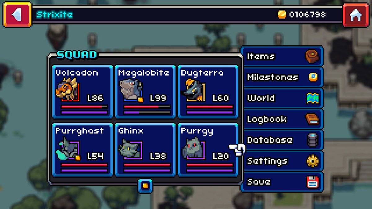 Strixite's tweet photo. Living Perfect Purrgy family complete in @CoromonTheGame

It was a really quick hunt looking for 3 Potent 20 Purrgy 😄

✨ 👻 🐱 

#Coromon #PerfectCoromon
#PotentHunting #PerfectHunting #IndieGame #PixalArt #MonsterTaming #TRAGsoft #FreedomGames #NintendoSwitch https://t.co/uJqwgMdqOR