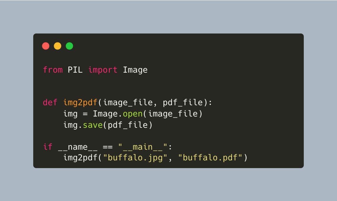 Did you know that you can use #Python and #Pillow to convert an image to a PDF? 🐍🔥🚀

Here's how to do it: