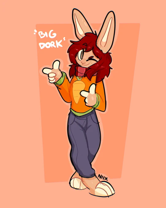 Big lovable bunny dork! Commission for  thanks! 