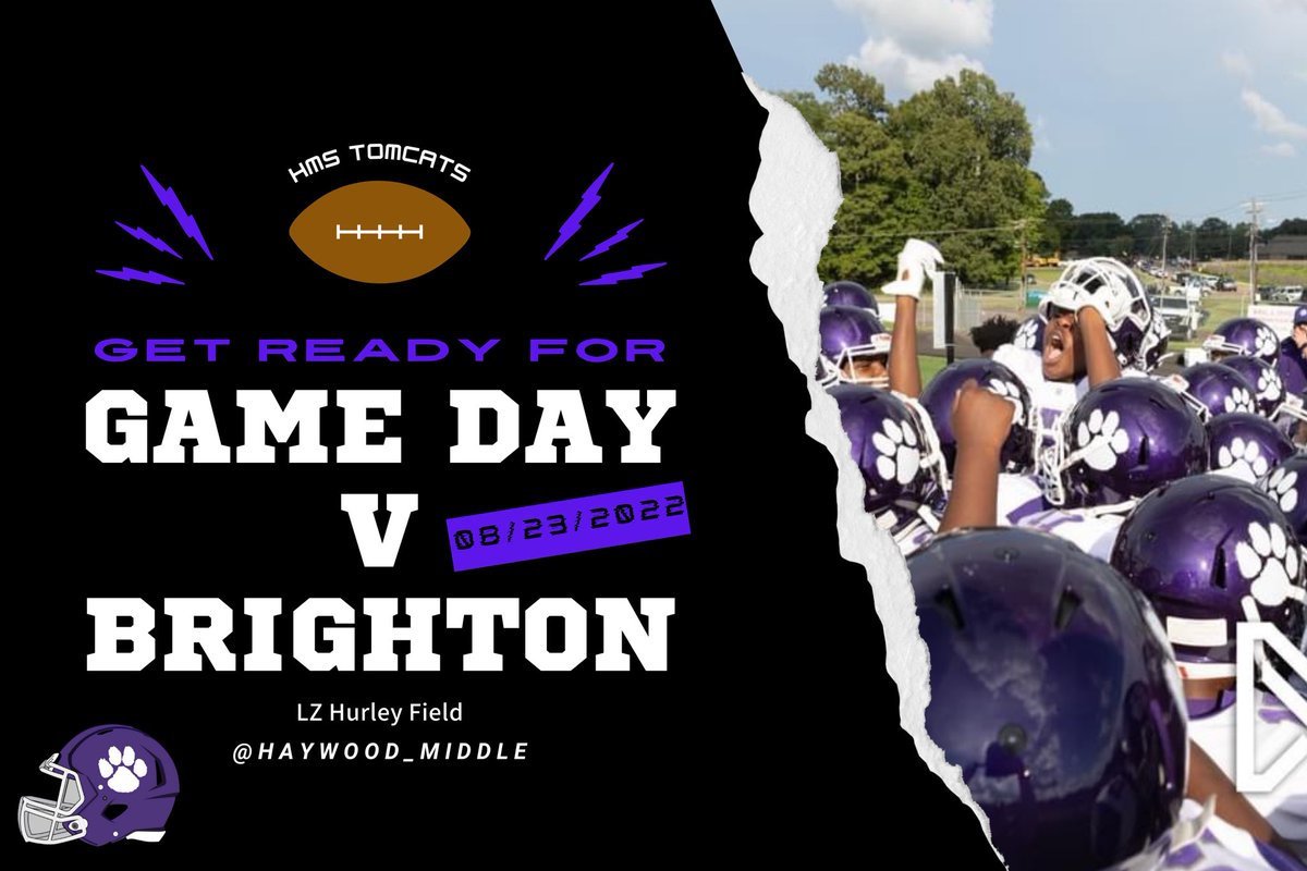 HMS Tomcat Football 🏈:

🆚: Brighton Middle

📍: LZ Hurley, Brownsville, TN

⏰: 6:30 PM

📆: August 23, 2022

Photo courtesy of NW Media <a href="/HMSTomcats/">Haywood Middle School</a> <a href="/haywoodtomcats/">tomcats_athletics</a> <a href="/Hmstomcatsfball/">Haywood Middle School Football</a>