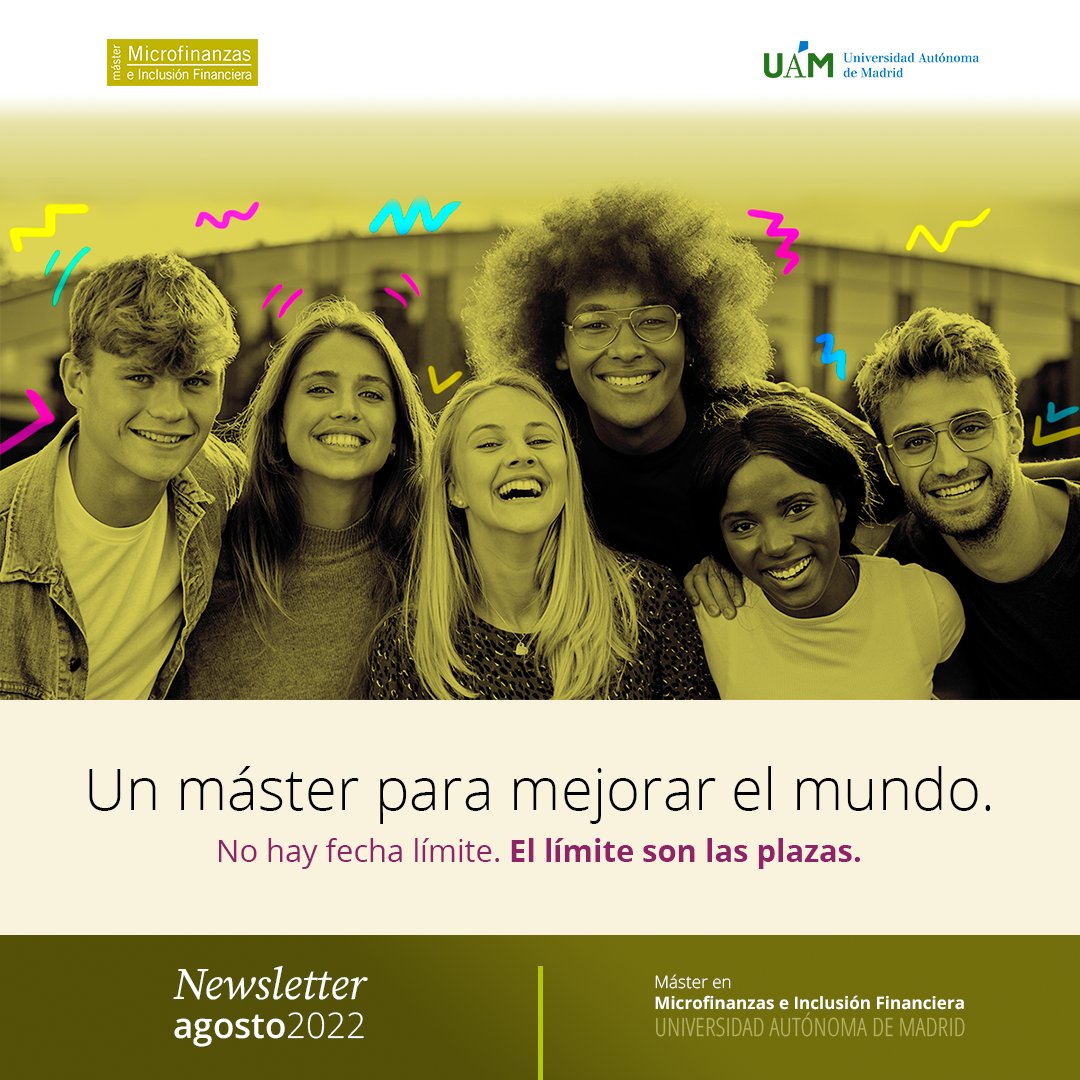 MicrocreditoUAM's tweet photo. Aquí puedes ver nuestro último mailing  👉 https://t.co/cLe3zpaeSO

Recuerda que todavía puedes matricularte hasta que se acaben las plazas.

Para no perderte futuras comunicaciones ➡️➡️➡️ https://t.co/pyK3CAViSR

#MMeIF #MasterMicrofinanzasUAM #microfinanzas #fintech #UAM https://t.co/KsTHhrWZkh