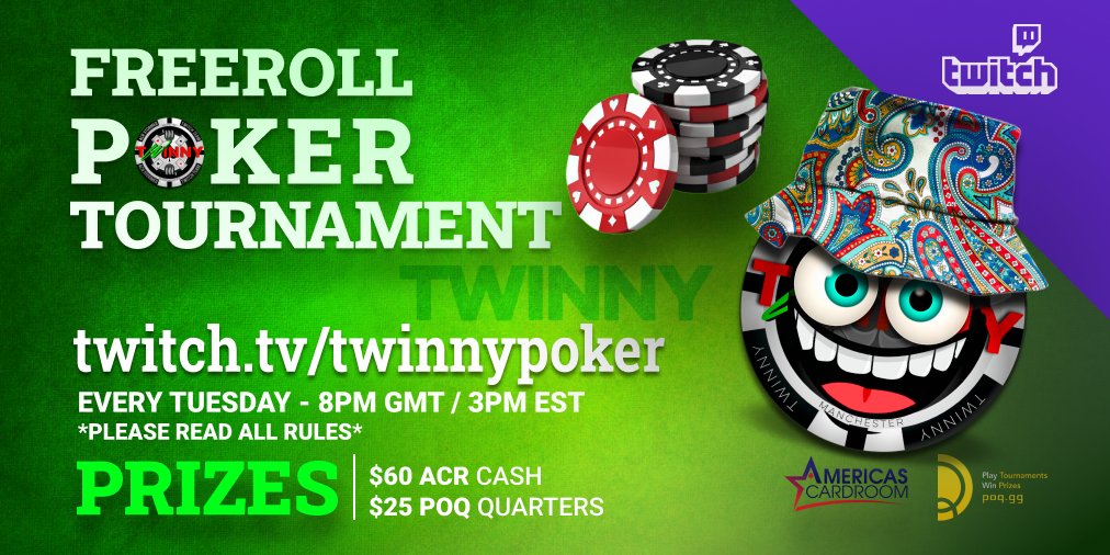 TwinnyPoker's tweet photo. We are Live with Freeroll Day at 8pm BST / 3pm EDT. #OSSCub3d Series, BR Challenge, Positive Vibes, Let's have some Fun :) @ACR_POKER @ACRStormers @POQesports @UpholdInc @keep_the_score #SundaySqueeze #ACRGiveaway #Positivity #GoodVibes https://t.co/rV8J5BweVa https://t.co/PkUgkIUKVp