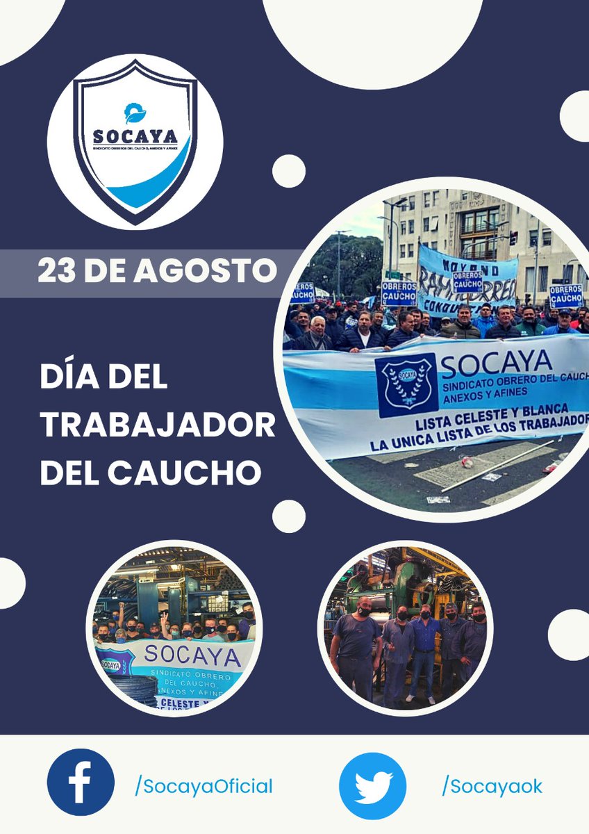 socayaok's tweet photo. 23 de agosto - Día del Caucho
Desde #Socaya saludamos a todos los trabajadores y trabajadoras del #caucho.
#pasotticonducción https://t.co/Pb56fsa4bz