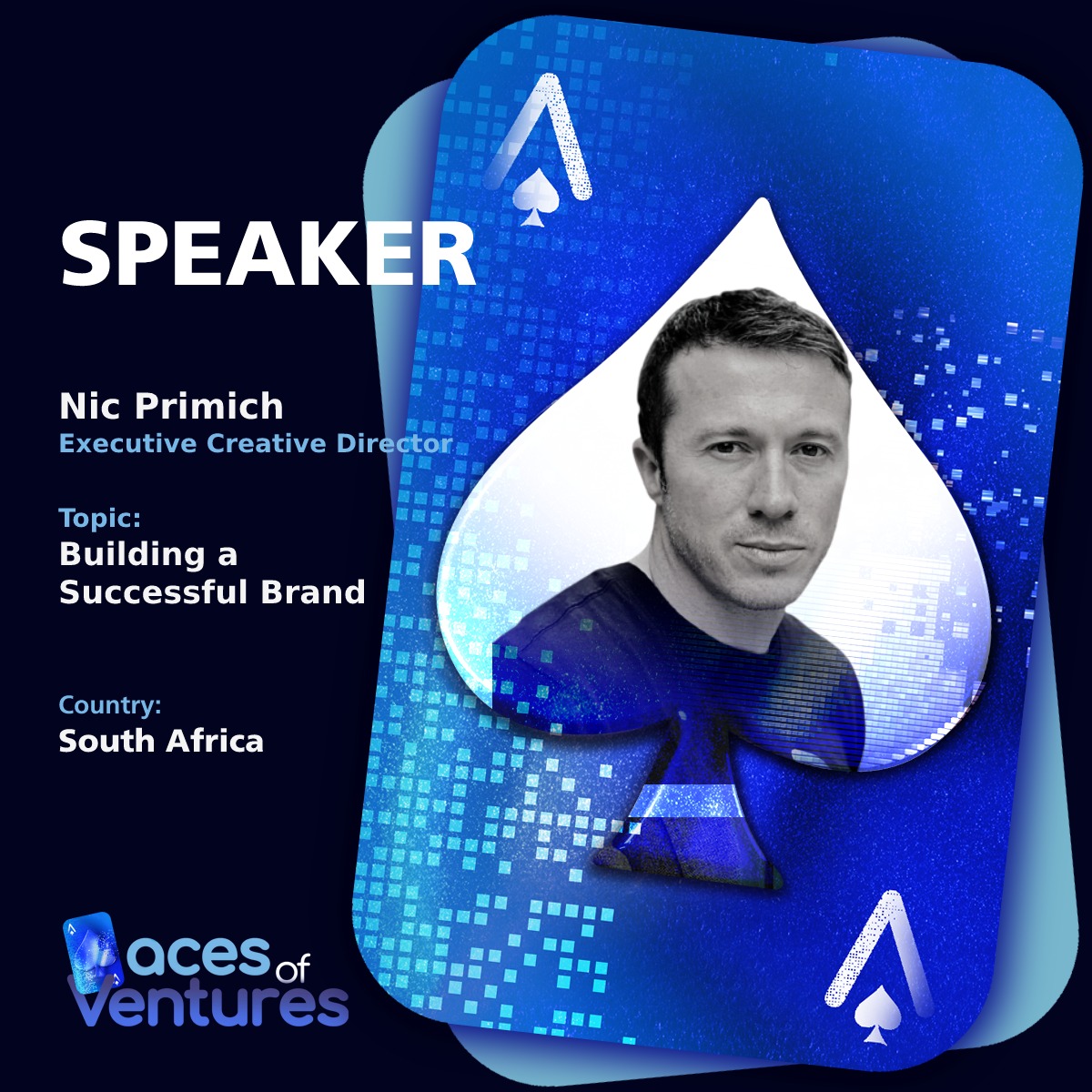 Speaker: Nic Primich
Subject: Building a successful brand
Thursday 25 August
16h00 UTC

To join:
lu.ma/NicPrimich-AoV

#AcesOfVentures 
#NFT
#Entrepreneurship