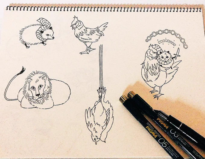 アフリカ(?)っぽい絵を描いてます #イラスト 