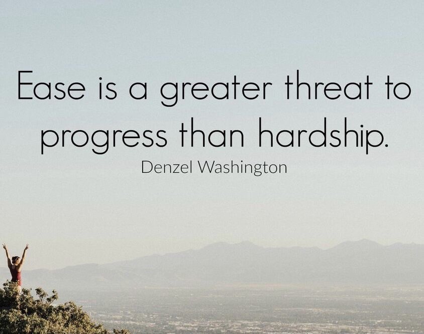 Difficult times challenge us to do things that we’ve never done b4.We have to get uncomfortable. It takes time,commitment &amp;persistence.The ease of the path is not an indication of whether or not your goal will become a reality,your willingness to work through the rough patches is