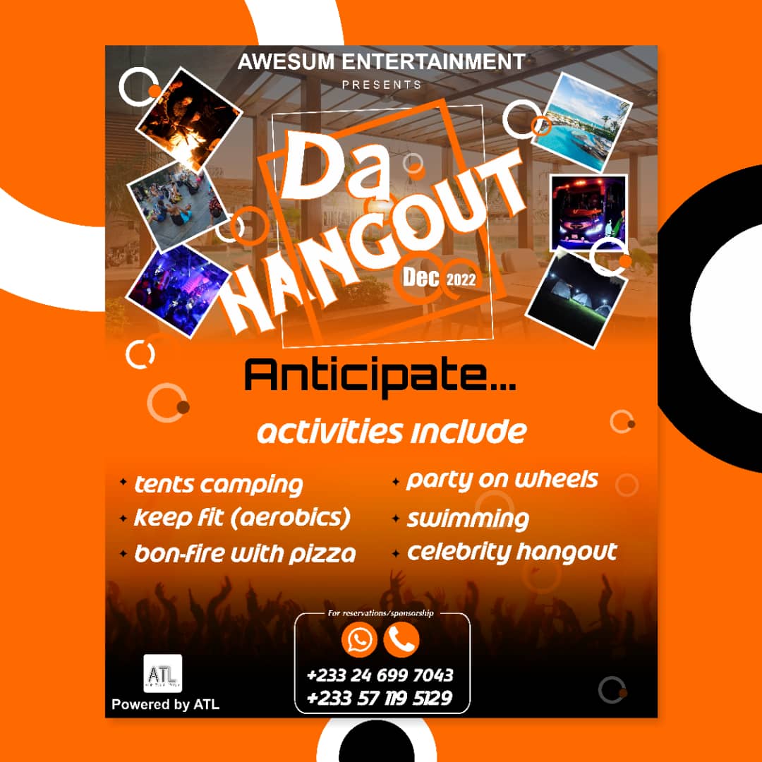 awesument's tweet photo. 🏕️
Remember that you/your business earns an exceptional profile when you support & sponsor an event
Kindly call📞/WhatsApp📲 +233 24 699 7043/+233 57 119 5129 to get reserved in order not to miss this year’s #dahangout 🎪
#Reservation
#awesumentertainment https://t.co/6FxU5bEe10