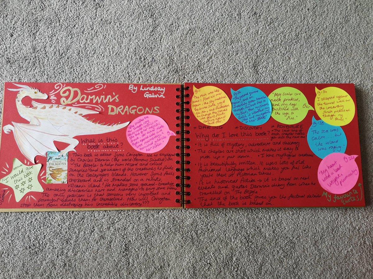 ClaireHuke's tweet photo. I've been inspired by a few people on here so I'm going to give a reading scrapbook a go this year! Thank you 😊 @ms_hurst_ @Teacherglitter  #lovereadingscrapbooks https://t.co/jfAeIyor4P