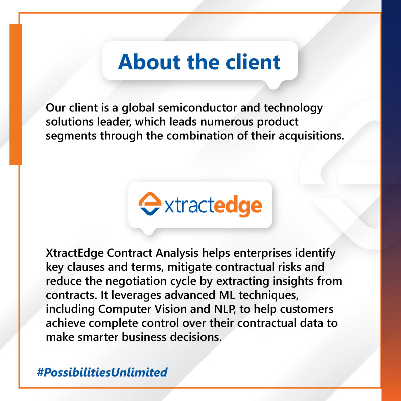 edge_verve's tweet photo. Know how EdgeVerve unlocked unlimited possibilities for a Hitech manufacturer with AI-powered XtractEdge Contract Analysis and enabled them to process 30K+ customer contracts in nearly one week! 

#XtractEdge #ContractAnalysis #PossibilitiesUnlimited