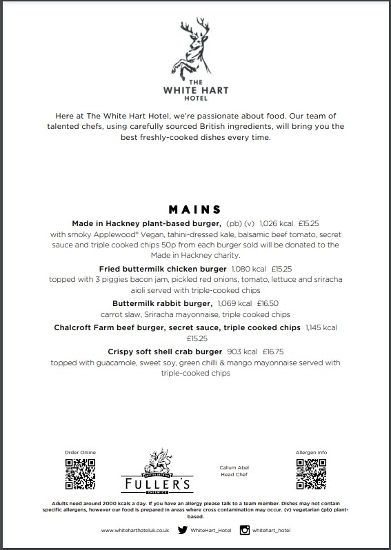 WhiteHart_Hotel's tweet photo. Thursday 25 August is National Burger Day – but here at Fuller’s, we love burgers so much we’ve decided to celebrate them for a whole week.
We are proud to announce that we partnered with Made In Hackney  and we will have on their brand new plant-based burger. :)

#Burger https://t.co/R7RJYnkxuO