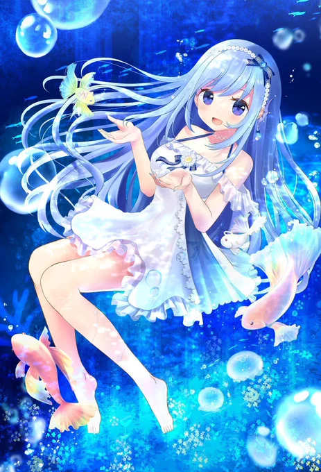 ✦.青い世界のイラストやインテリアが好きです #夏休みはフォロワーさんが増える 
