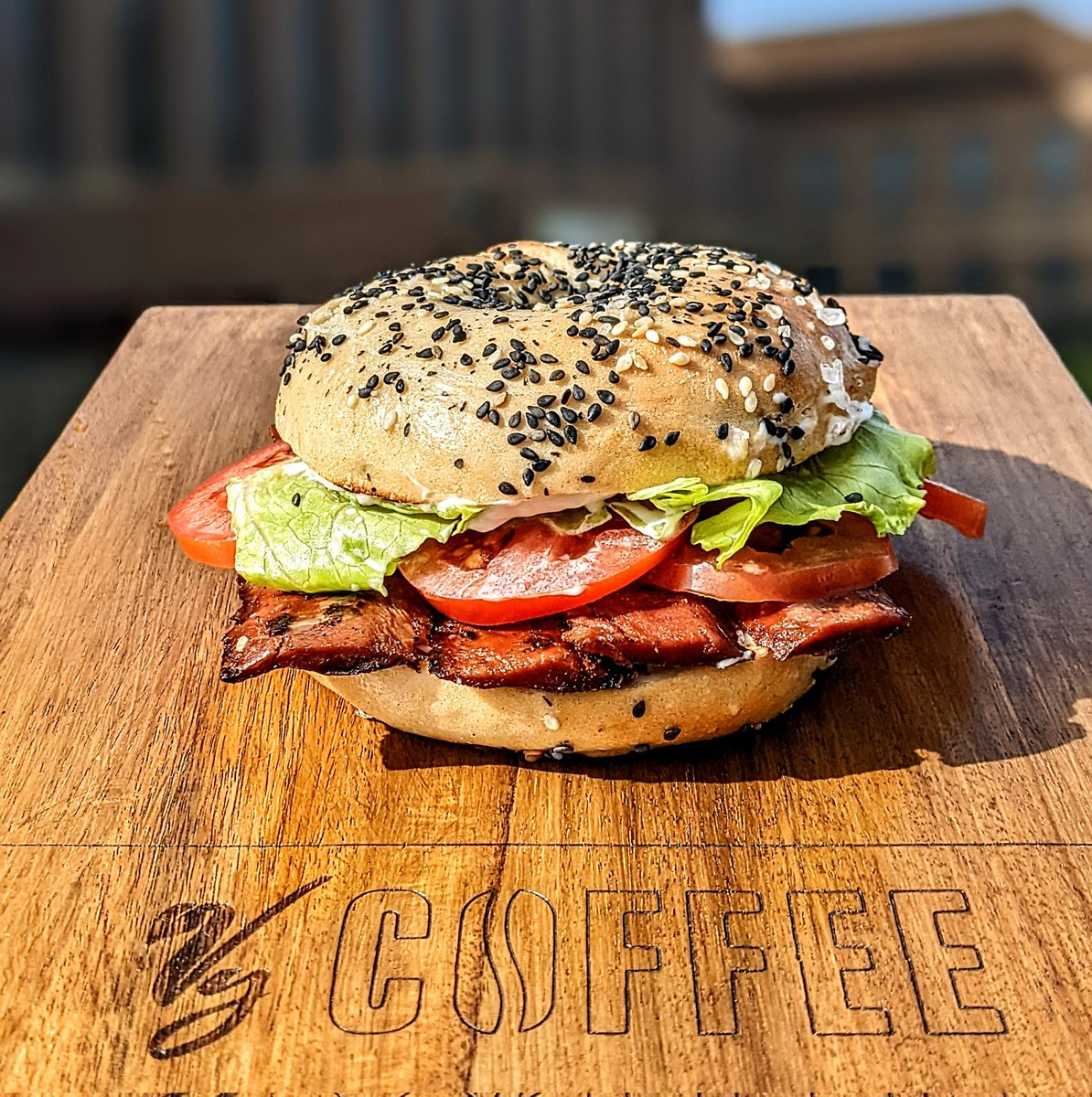Our almost famous BLT Bagels with This isn't bacon is available Tues-Thurs at our pitch outside <a href="/theUL/">Cambridge University Library</a>. Have you had yours yet?