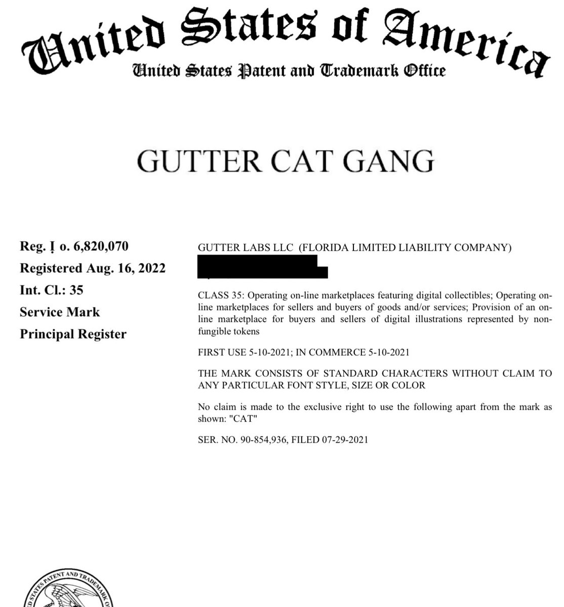 heitner's tweet photo. GUTTER CAT GANG®️
#GangGang | #TrademarkTuesday https://t.co/ds9gzWZsAO