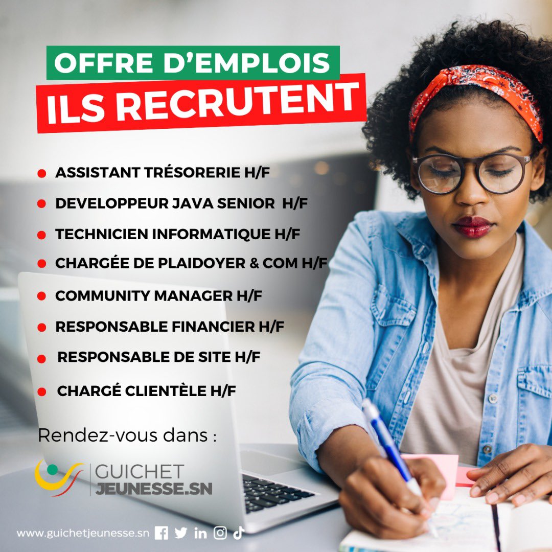 Guichetjeunesse's tweet photo. 📣🚨[#𝒊𝒍𝒔𝒓𝒆𝒄𝒓𝒖𝒕𝒆𝒏𝒕] 𝗽𝗹𝘂𝘀𝗶𝗲𝘂𝗿𝘀 𝗽𝗿𝗼𝗳𝗶𝗹𝘀 𝗱𝗮𝗻𝘀 🚀https://t.co/IpwMwhxyLF 
🗣𝗣𝗼𝘂𝗿 𝗽𝗼𝘀𝘁𝘂𝗹𝗲𝗿, 𝗿𝗲𝗻𝗱𝗲𝘇-𝘃𝗼𝘂𝘀 𝘃𝗶𝘁𝗲 𝗶𝗰𝗶 
👉 https://t.co/vNmG8B0kR7 https://t.co/iN6JG4zlAv