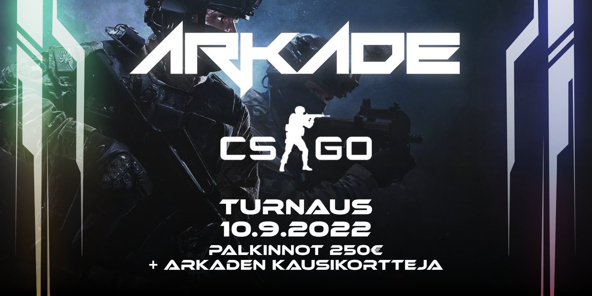 Kesä on nyt ohi - Arkaden syyskausi käynnistyy! CS:GO Weekend Challenge 10.9. ilmoittautuminen nyt auki Arkaden tapahtumasivulla: shorturl.at/aopwI

#esportsfi #csgofi #pelibaari #arkadebar