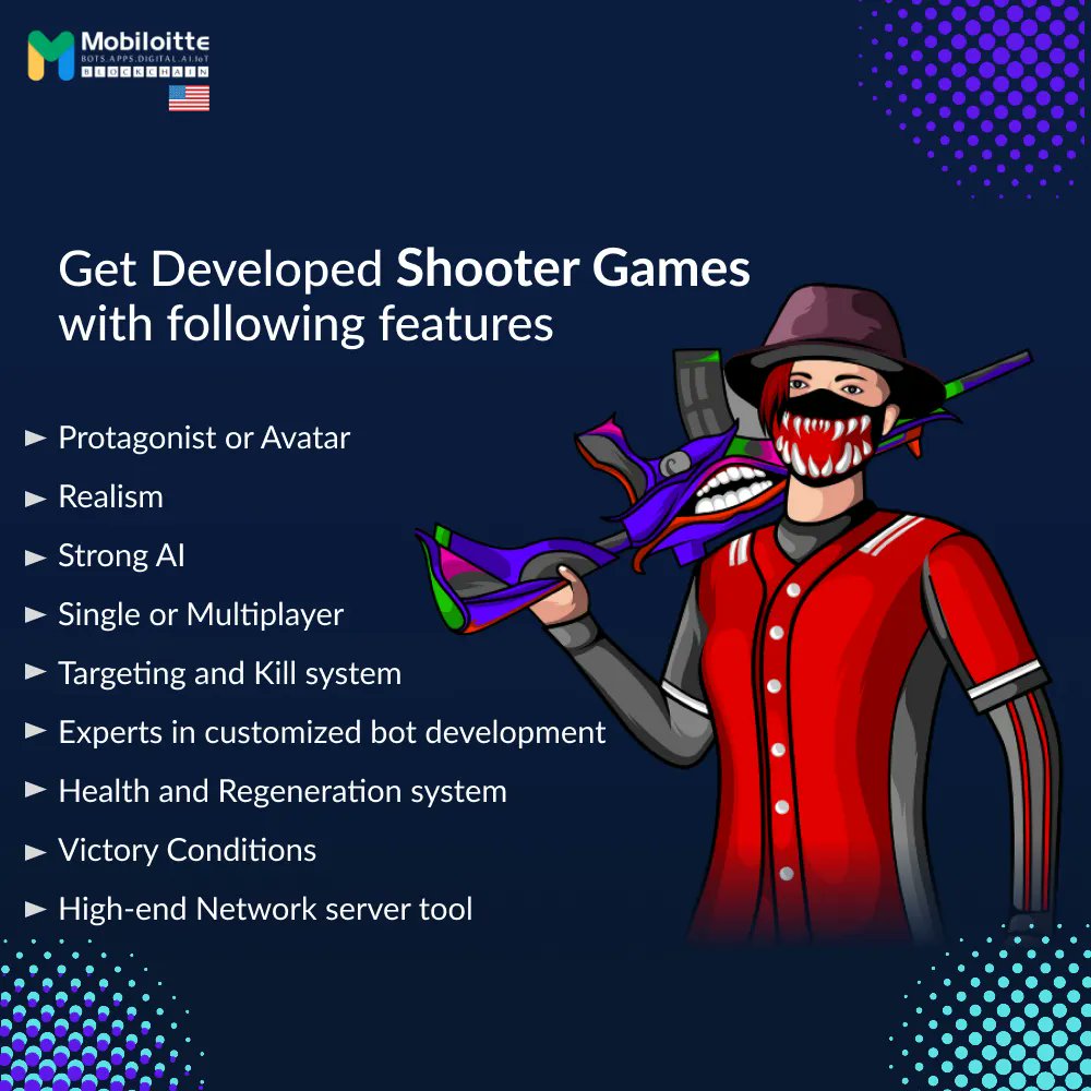 MobiloitteUS's tweet photo. We have proficiency in wide range of technologies and game engines using which we can develop most Shooter 2D/3D game for various platforms.
https://t.co/3E99Bgv7Zl
#Unity3D_Games #Gaming_Industry https://t.co/Lkwj6sjKU7
