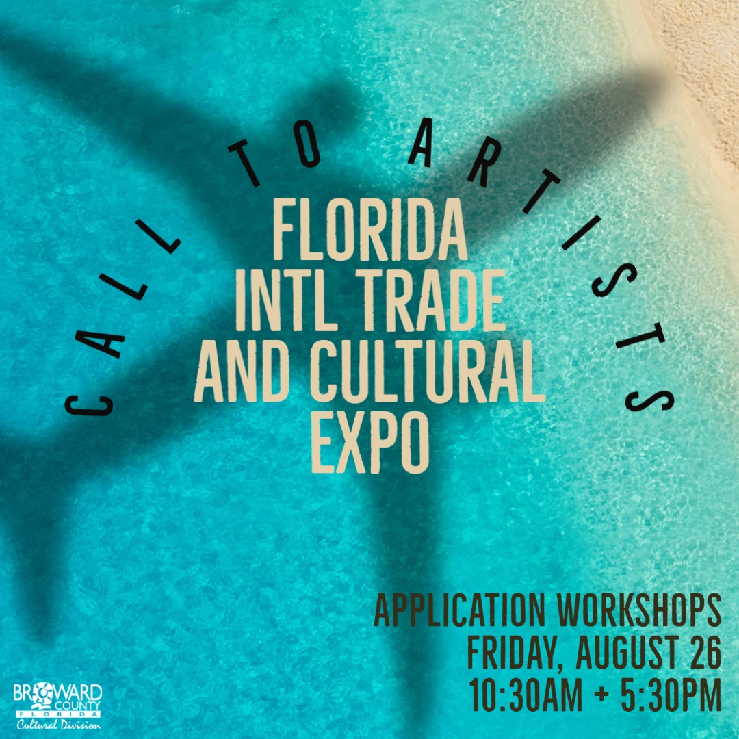 BrowardArts's tweet photo. Calling all local artists!
Want to show your work at the 7th Annual Florida Trade and Cultural Expo? Join us for a virtual workshop this Friday to learn about how to apply for this opportunity!
More information 👉️ https://t.co/lb3LPll6Fi
#BrowardArts #OpporTUESday https://t.co/t7RkWRBvIv